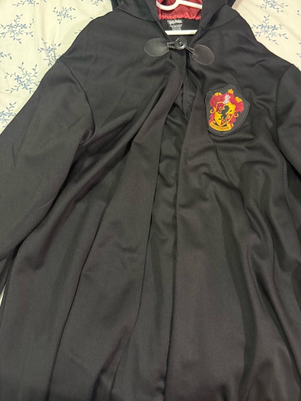 Gryffindor Black Hooded Cape with Crest